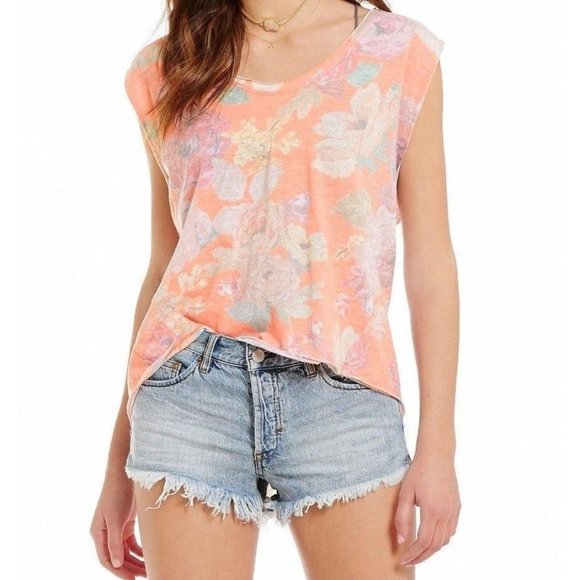 We the Free People Tank Top Gardenia Orange Combo XS New - Picture 1 of 2